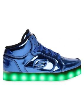 Skechers Energy Lights Blue High Top LED Sneakers Kids Size 12.5